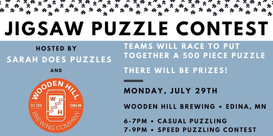 Jigsaw Puzzle Contest at Wooden Hill Brewing with Sarah Does Puzzles - July | Quest MN